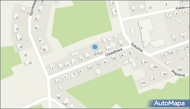 Goręczyno, Osiedlowa, 13, mapa Goręczyno