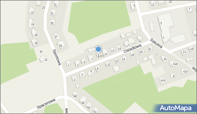 Goręczyno, Osiedlowa, 9, mapa Goręczyno