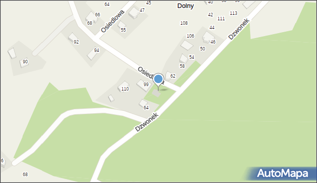 Gorzeń Dolny, Osiedlowa, 116, mapa Gorzeń Dolny