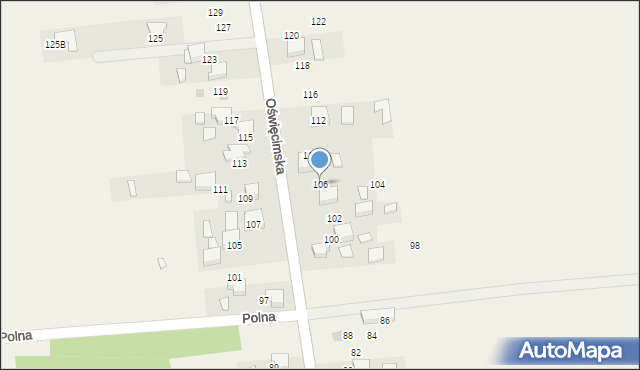 Gorzów, Oświęcimska, 106, mapa Gorzów