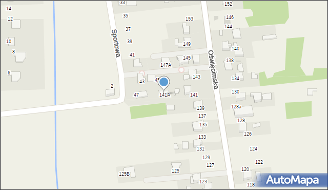 Gorzów, Oświęcimska, 141A, mapa Gorzów