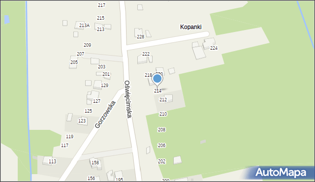 Gorzów, Oświęcimska, 214, mapa Gorzów
