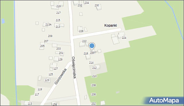 Gorzów, Oświęcimska, 220, mapa Gorzów