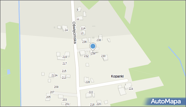 Gorzów, Oświęcimska, 234, mapa Gorzów