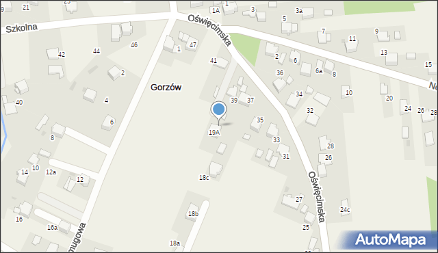 Gorzów, Oświęcimska, 39A, mapa Gorzów