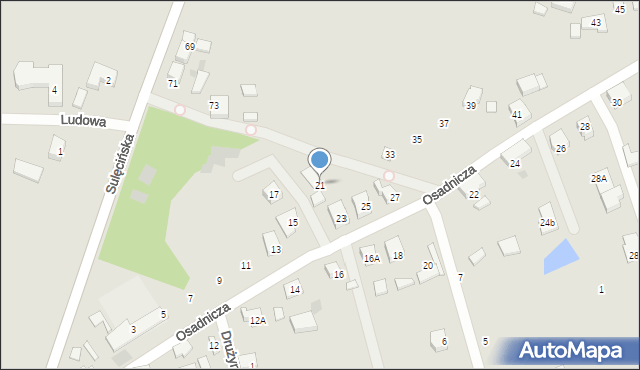 Gorzów Wielkopolski, Osadnicza, 21, mapa Gorzów Wielkopolski