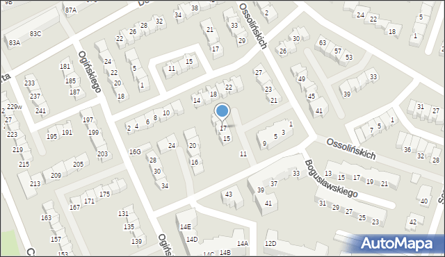 Gorzów Wielkopolski, Ossolińskich, 17, mapa Gorzów Wielkopolski