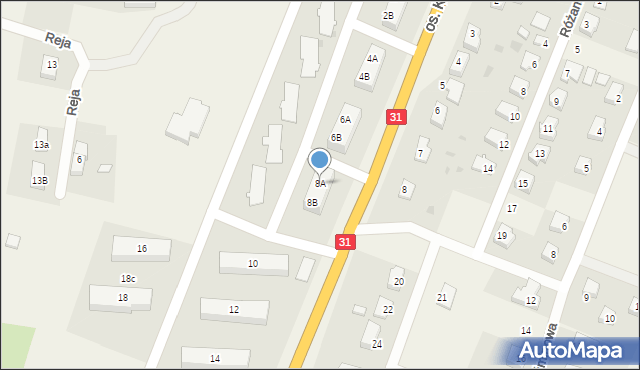 Górzyca, Osiedle Kwiatowe, 8A, mapa Górzyca