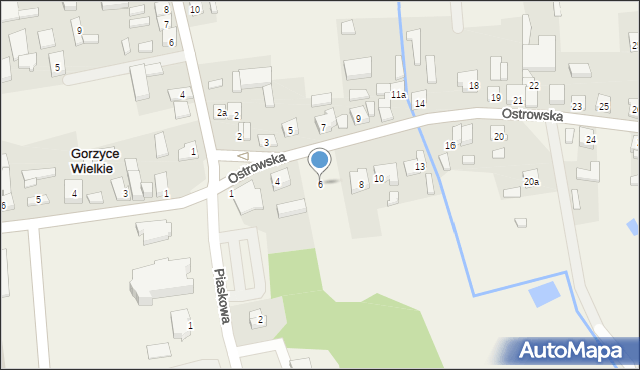 Gorzyce Wielkie, Ostrowska, 6, mapa Gorzyce Wielkie