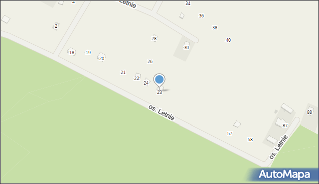 Gościm, Osiedle Letnie, 23, mapa Gościm
