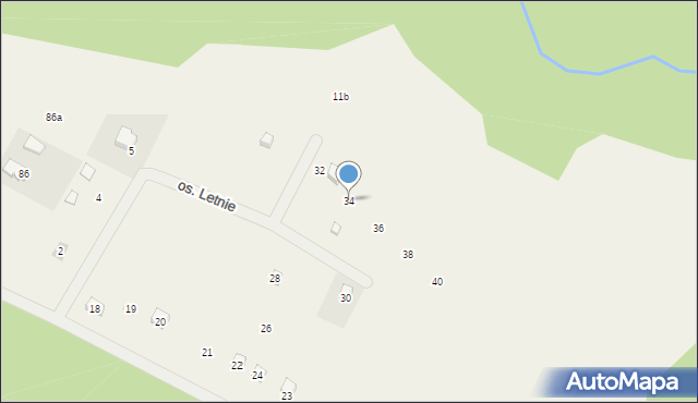 Gościm, Osiedle Letnie, 34, mapa Gościm