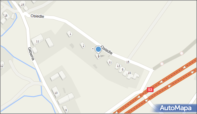Gostków, Osiedle, 9, mapa Gostków