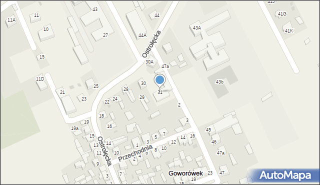 Goworowo, Ostrołęcka, 31, mapa Goworowo