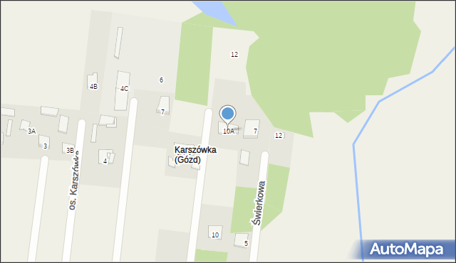 Gózd, Osiedle Karszówka, 10A, mapa Gózd