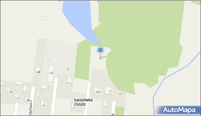 Gózd, Osiedle Karszówka, 12, mapa Gózd