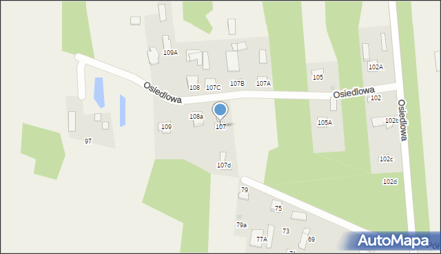 Gózd, Osiedlowa, 107, mapa Gózd