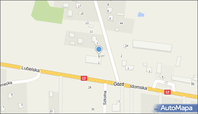 Gózd, Osiedlowa, 3, mapa Gózd