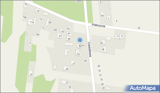 Gózd, Osiedlowa, 53, mapa Gózd
