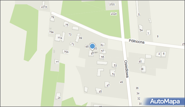 Gózd, Osiedlowa, 67, mapa Gózd