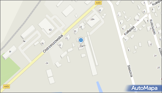 Grabów nad Prosną, Ostrzeszowska, 20A, mapa Grabów nad Prosną