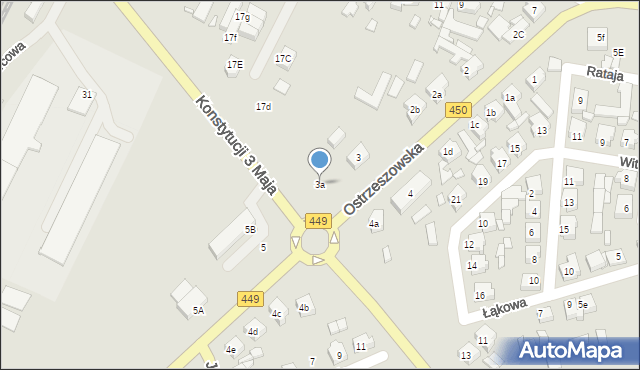 Grabów nad Prosną, Ostrzeszowska, 3a, mapa Grabów nad Prosną