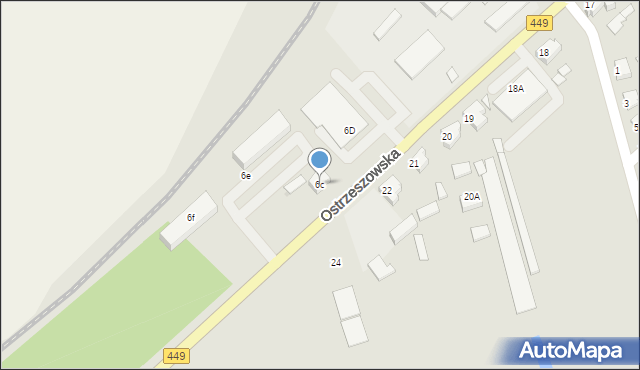 Grabów nad Prosną, Ostrzeszowska, 6c, mapa Grabów nad Prosną