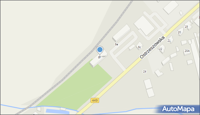Grabów nad Prosną, Ostrzeszowska, 6f, mapa Grabów nad Prosną