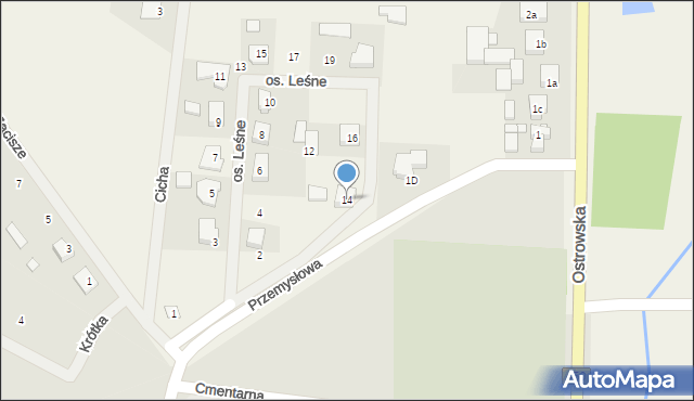 Grabów-Wójtostwo, Osiedle Leśne, 14, mapa Grabów-Wójtostwo
