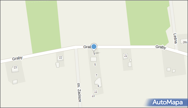 Graby, Osiedle Zacisze, 3, mapa Graby