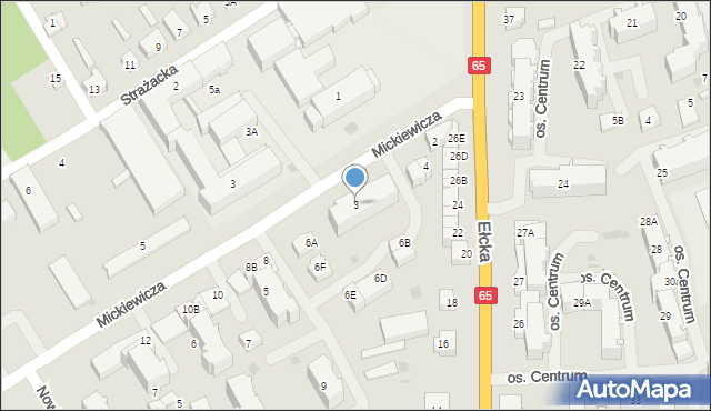 Grajewo, Osiedle Centrum, 3, mapa Grajewo