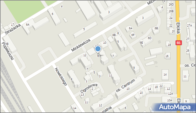 Grajewo, Osiedle Centrum, 6, mapa Grajewo