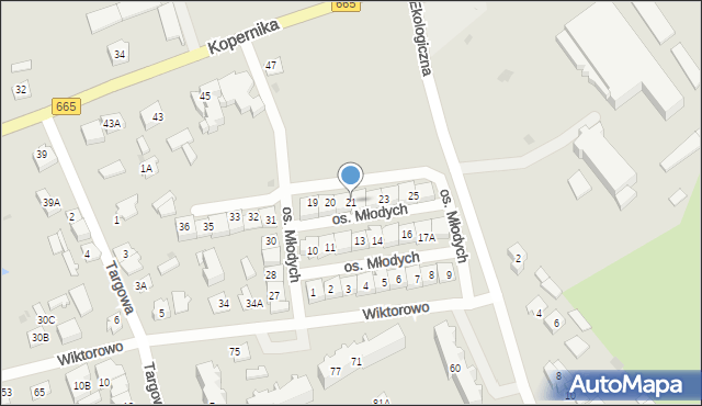 Grajewo, Osiedle Młodych, 21, mapa Grajewo