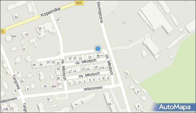 Grajewo, Osiedle Młodych, 25, mapa Grajewo