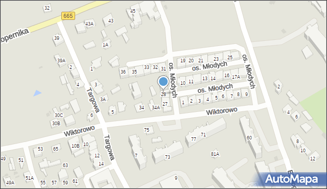 Grajewo, Osiedle Młodych, 28, mapa Grajewo