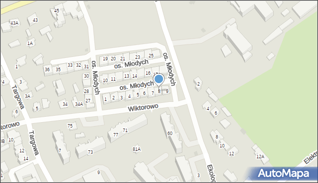 Grajewo, Osiedle Młodych, 8, mapa Grajewo
