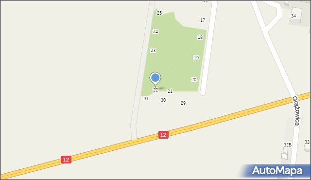 Grążowice, Osiedle Za Młynem, 22, mapa Grążowice