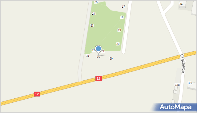 Grążowice, Osiedle Za Młynem, 30, mapa Grążowice