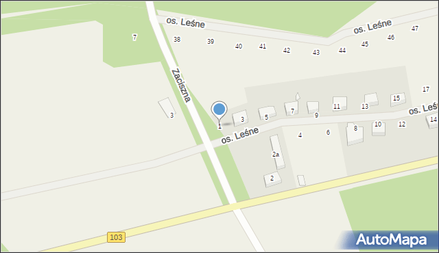 Grębowo, Osiedle Leśne, 1, mapa Grębowo