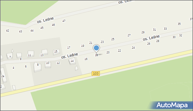 Grębowo, Osiedle Leśne, 18, mapa Grębowo