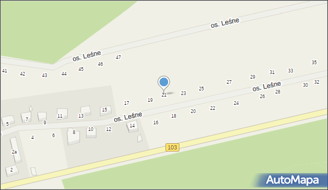 Grębowo, Osiedle Leśne, 21, mapa Grębowo