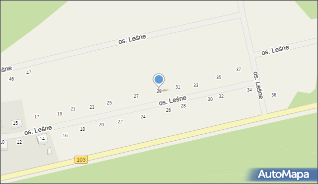 Grębowo, Osiedle Leśne, 29, mapa Grębowo
