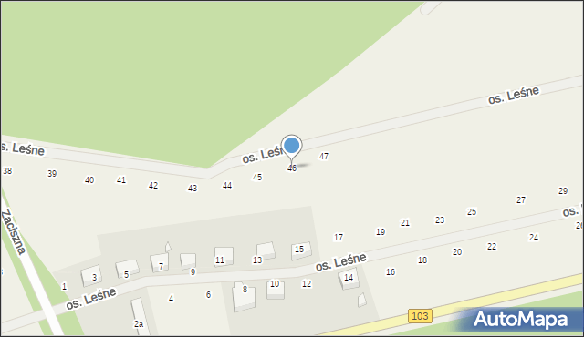 Grębowo, Osiedle Leśne, 46, mapa Grębowo