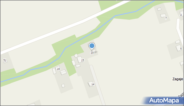 Gromadzice, Osiedle Zagaje, 13, mapa Gromadzice