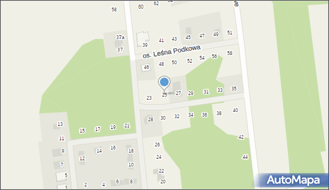 Gronówko, Osiedle Leśna Podkowa, 25, mapa Gronówko