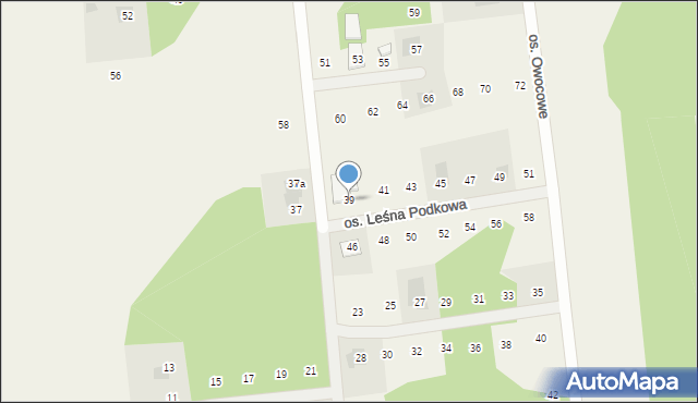 Gronówko, Osiedle Leśna Podkowa, 39, mapa Gronówko