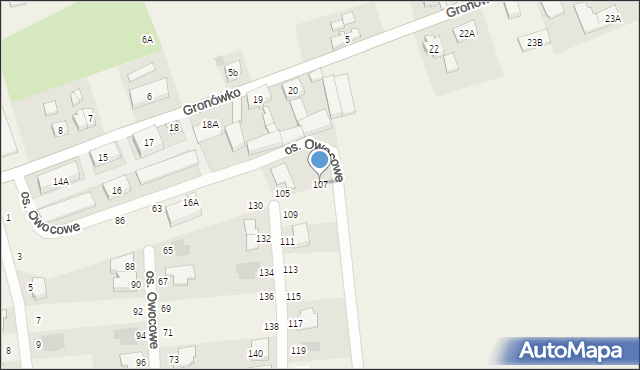 Gronówko, Osiedle Owocowe, 107, mapa Gronówko