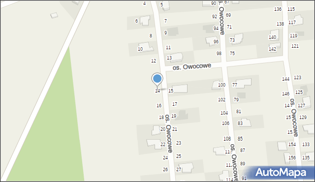 Gronówko, Osiedle Owocowe, 14, mapa Gronówko
