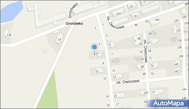 Gronówko, Osiedle Owocowe, 6, mapa Gronówko