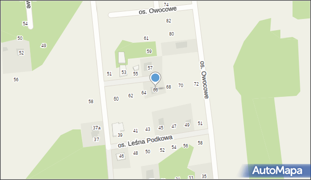 Gronówko, Osiedle Owocowe, 66, mapa Gronówko