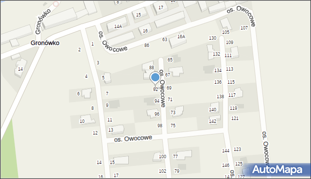 Gronówko, Osiedle Owocowe, 92, mapa Gronówko